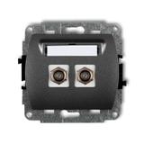 TREND Mechanizm gniazda antenowego podwójnego typu F (SAT) niklowany grafitowy