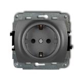 TREND Mechanizm gniazda pojedynczego z uziemieniem SCHUKO 2P+Z (przesłony torów prądowych) grafitowy