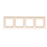 Simon 54 Premium Ramka 4-krotna PREMIUM do puszek karton-gips IP20 / IP44 kremowy DRK4/41 KONTAKT