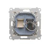 Simon 55 Gniazdo komputerowe pojedyncze RJ45 kategoria 6 z przesłoną przeciwkurzową Szampański mat T61.01/144 KONTAKT
