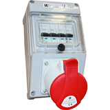 ZESTAW INSTAL.Z WYŁ.NADPRĄDOWYM IP44 32 A 3P+PE,PRAWE GN.BOCZNE,DŁAWNICA M32