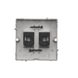 Simon Basic Gniazdo komputerowe RJ45 podwójne kategoria 5e Montaż gniazda na wkręty do puszki satyno