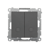 Simon 55 Przycisk zwierny podwójny zwierny bez piktogramu – osobne podświetlenie dla każdego klawisz