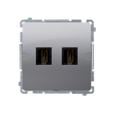 Simon Basic Gniazdo HDMI podwójne srebrny mat BMGHDMI2.01/43 KONTAKT