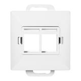 Płytka czołowa + 2xRJ45 Pearl, PC+ARJ45/P2, biały