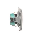 Simon Basic Gniazdo wtyczkowe z uziemieniem Schuko z przesłonami torów prądowych16A 250V zaciski śrubowe srebrny mat BMGSZ1Z.01/43 BMGSz1z.01/43 KONTAKT