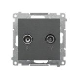 Simon 55 Gniazdo antenowe R-TV końcowe separowane 1x Wejście: 5÷862 MHz Grafitowy mat