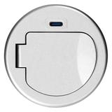 Gniazdo meblowe O6cm wpuszczane w blat z pokrywką, ładowarką USB i przewodem 1,9m, 1x2P+Z (Schuko),