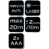 Dalmierz laserowy, zasięg 20 m