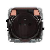 TREND Mechanizm gniazda bryzgoszczelnego z uziemieniem 2P+Z (klapka dymna, przesłony torów prądowych