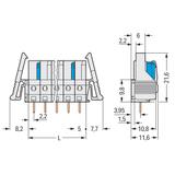 Gniazdo MCS‑MIDI Classic 2‑biegunowe jasnoszare raster 5mm 722‑132/039‑000 /100szt./ WAGO