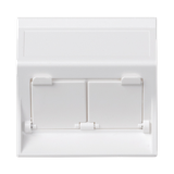 Simon Connect Płytka S500 2x RJ z osłonami skośna do adapterów MD czysta biel