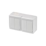 Wyłącznik BETA, podwójny, świecznikowy, IP44, biały*