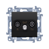 Simon 10 Gniazdo antenowe R-TV-SAT końcowe czarny mat 1x wejście: 5 MHz-24 GHz CASK.01/49 KONTAKT