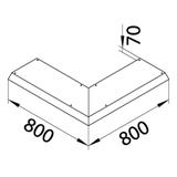 tehalit.AK Pokrywa kanału napodł Kąt zew przedł 1-str skos dł. 800mm 200x70 stal AKBA2000701V HAGER