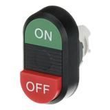 Przycisk podwójny, niepodświetlany ON-OFF czerwone pole MPD14-11B