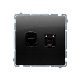 Simon BASIC WMUK-0620xx-Y011 Gniazdo komputerowe RJ45, kategoria 6, podwójne z przesłoną