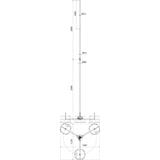 Iglica odgromowa fi 40/16/10 mm dł. 4000 mm Al ze statywem St/tZn, bez podstaw betonowych