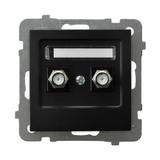 AS Gniazdo antenowe typu F podwójne - kolor czarny metalik