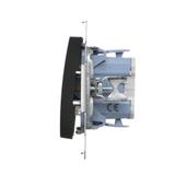 Simon 54 Łącznik krzyżowy z podświetleniem LED bez piktogramu 10A 250V szybkozłączka czarny DW7L.01/X/49 KONTAKT