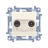 Simon 10 Gniazdo antenowe R-TV końcowe separowane 1x wejście: 5-862 MHz krem