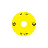 Ex9P1 H S9DE Naklejka wyłącznika awaryjnego do Ex9P1 H średnica 90mm samoprzylepna żółta DE 106812