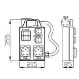 RS 4-mod. 2x2P+Z, 3P+N+Z 16A, 3P+N+Z 32A C16/3+C16+OWU 2m+wtyka 32A/5p