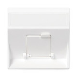 Simon Connect Płytka S500 1x RJ z osłoną skośna do adapterów MD czysta biel
