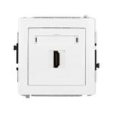 DECO Mechanizm gniazda pojedynczego HDMI 2.0 biały mat
