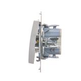 Simon 54 Przycisk pojedynczy zwierny z podświetleniem LED bez piktogramu 10A 250V szybkozłączka srebrny mat DP1L.01/43 KONTAKT