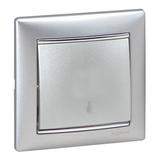VALENA PRZYCISK JEDNOBIEGUNOWY Z SYMBOLEM LAMPY 10A-250V~ ALUMINIUM, Legrand