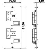 AP MT5 BS 2xSS0, Gniazdo BS z pokrywą