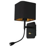 Milagro kinkiet Napoli E27 + LED 1W 90lm 4000K czarno/złoty ML6366