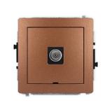 DECO Mechanizm gniazda antenowego pojedynczego TV, bez pola opisowego brązowy metalik