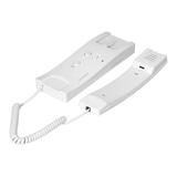 ENIR, zestaw domofonowy jednorodzinny, 2-żyłowy, zasilacz na szynę DIN, z czytnikiem breloków, biały