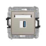 ICON Mechamizm gniazda pojedyncze USB typ A-A 3.0 taupe 60IGUSB-5 KARLIK