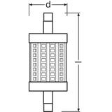 LED LINE 78mm 60 6,5W 827 230V R7S 6X1 LEDVANCE