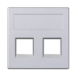 Simon Connect Płytka S500 2x RJ bez osłon NEXANS aluminium
