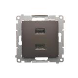 Simon 54 Ładowarka 2 x USB 2.1 A 5V DC 230V brąz mat DC2USB.01/46 KONTAKT