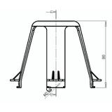D60 ,  Kołpak dystansowy, ochronny do lamp halogenowych i LED, otwory 60-85mm, szary