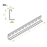 Bok drabiny 80mm Grubość 2,00 mm 3mb BDCH80/3 N 480502 BAKS