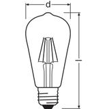Lampa LED, klasyczny kształt bańki Edison 4W 827 230V szkło przezroczyste E27
