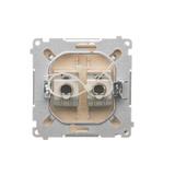 Simon Basic Gniazdo komputerowe RJ45 kategoria 6 podwójne ekranowane z przesłoną przeciwkurzową Mont