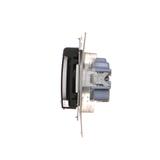 Simon 54 Gniazdo IP44 Z USZCZELKĄ 16A z. śrub. klapka transp. czarny *Uszczelka do ramek S54 PREMIUM