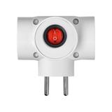 Rozgałęźnik 3x2P+Z, z wyłącznikiem