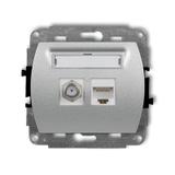 TREND Mechanizm gniazda antenowego poj. typu F (SAT) + gniazda komp. poj. 1xRJ45, kat. 5e, 8-stykowy