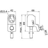 Zacisk kołpakowy zwykły, 25-150 mm2, fi 25 mm, trzpień z poprz. kołkiem