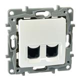 NILOE SELECTION - GNIAZDO 2 X RJ 45 KAT. 6 STP PERŁA, Legrand