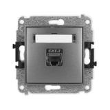 ICON Mechanizm gniazda komputerowego pojedynczego 1xRJ45, kat. 7, ekranowany, 8-stykowy grafitowy