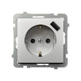 SONATA Gniazdo pojedyncze z uziemieniem schuko z przesłonami torów prądowych, z ładowarką USB - kolo